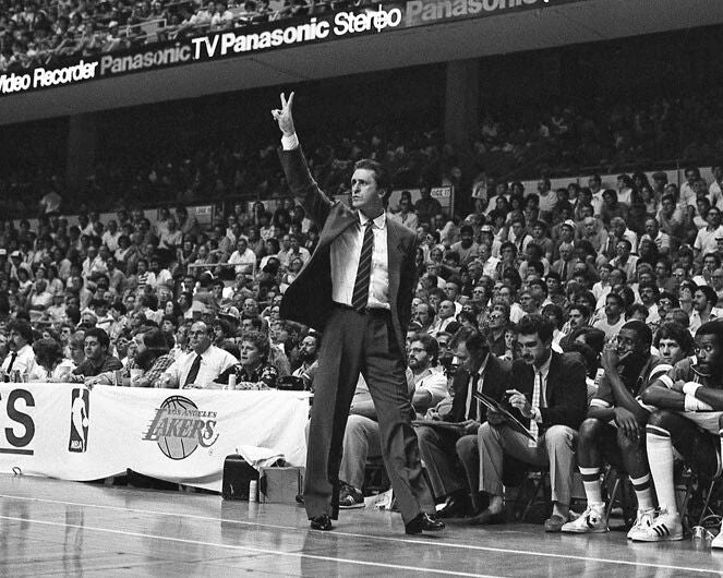 1984 Los Angeles Lakers Pat Riley Glossy Magnet Nba Finals Magnet