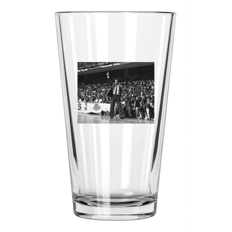 1984 Los Angeles Lakers Pat Riley Photo Nba Finals Pint Beer Drinking Glass