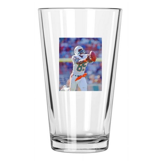 1984 Miami Dolphins Mark Duper Photo Football Pint Beer Drinking Glass