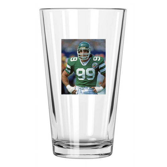 1984 New York Jets Mark Gastineau Photo Pint Beer Drinking Glass