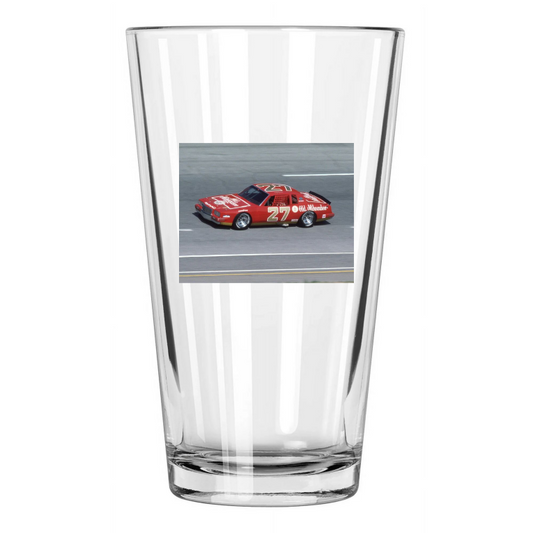 1984 Old Milwaukee Pontiac Tim Richmond Atlanta Speedway Pint Beer Glass