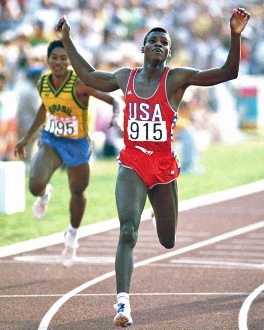 1984 Olympics Carl Lewis Glossy Magnet Usa Magnet La Track & Field 1