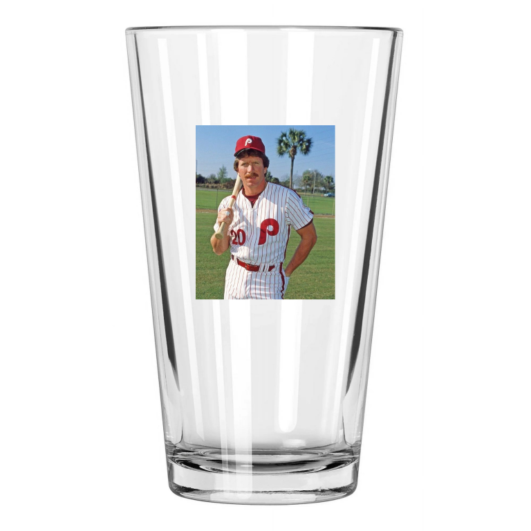 1984 Philadelphia Phillies Mike Schmidt Photo Baseball Pint Beer Drinking Glass