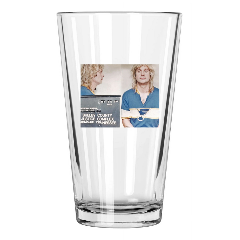 1984 Singer Ozzy Osbourne Mugshot Photo Memphis, Tn Pint Beer Drinking Glass