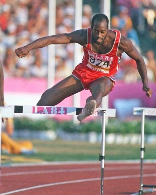 1984 Summer Olympics Edwin Moses Glossy Photo Los Angeles Print Usa 3