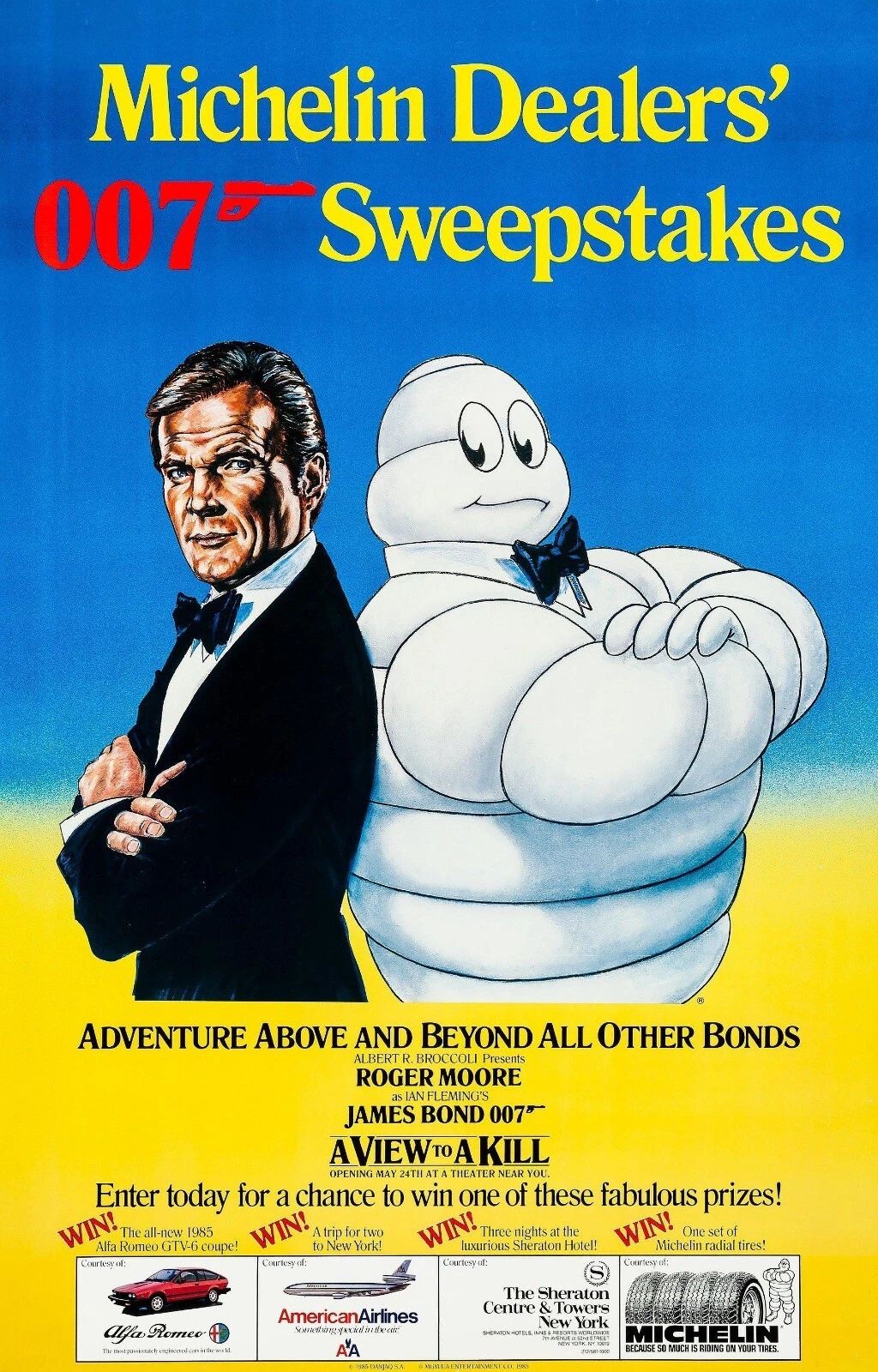 1985 A View To A Kill Michelin Movie 007 James Bond Roger Moore 300 PCS Jigsaw