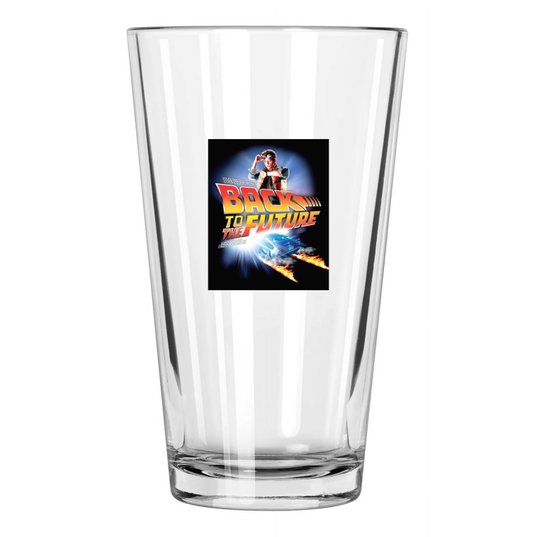 1985 Back To The Future Photo Michael J Fox Movie 2 Pint Beer Drinking Glass