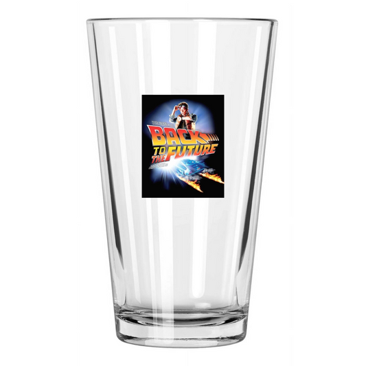 1985 Back To The Future Photo Michael J Fox Movie 2 Pint Beer Drinking Glass