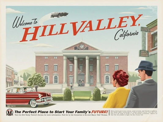 1985 Back To The Future Welcome To Hill Valley Mini Poster Print Marty Mcfly