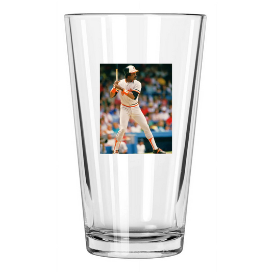 1985 Baltimore Orioles Eddie Murray Photo Hof 2003 Pint Beer Drinking Glass
