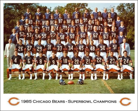 1985 Chicago Bears Team Glossy Keychain Superbowl Champs Print Roster Keychain