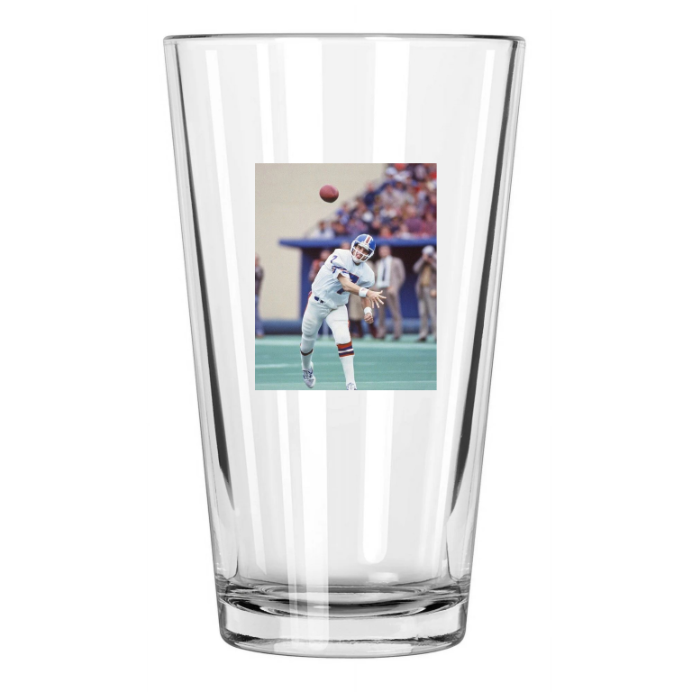 1985 Denver Broncos John Elway Photo Football Hof 2004 Pint Beer Drinking Glass