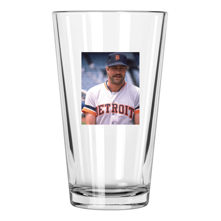 1985 Detroit Tigers Kirk Gibson Photo Baseball Pint Beer Drinking Glass