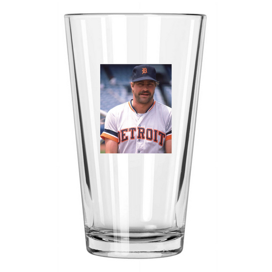 1985 Detroit Tigers Kirk Gibson Photo Baseball Pint Beer Drinking Glass