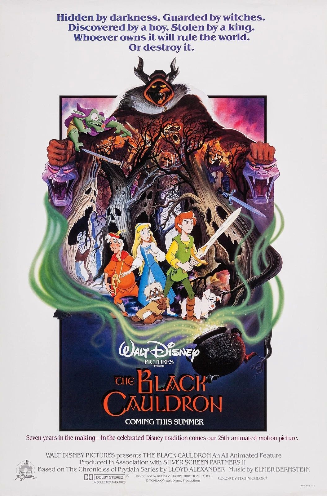 1985 Disney The Black Cauldron Movie Keychain Taran Eilonwy Gurgi