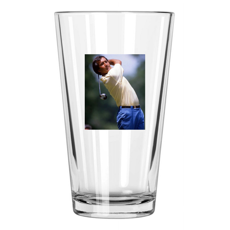 1985 Famous Golfer Seve Ballesteros Photo Golf Pint Beer Drinking Glass