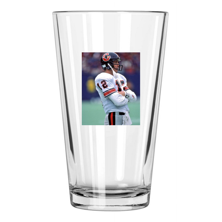 1985 Houston Gamblers Jim Kelly Photo Usfl Football Pint Beer Drinking Glass