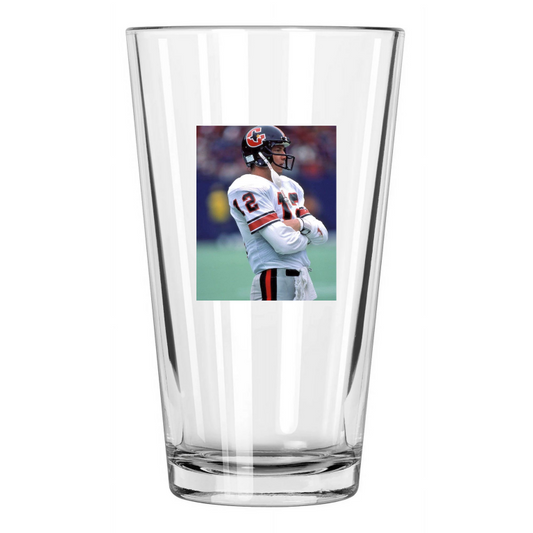 1985 Houston Gamblers Jim Kelly Photo Usfl Football Pint Beer Drinking Glass