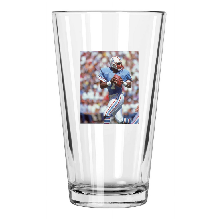 1985 Houston Oilers Warren Moon Nfl Football Hof 2006 Pint Beer Drinking Glass