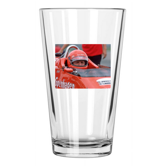 1985 Indy Racecar Driver Aj Foyt Photo Indianapolis 500 Pint Beer Drinking Glass