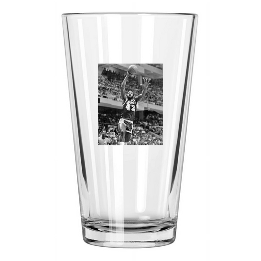 1985 Los Angeles Lakers James Worthy Photo Basketball Pint Beer Drinking Glass