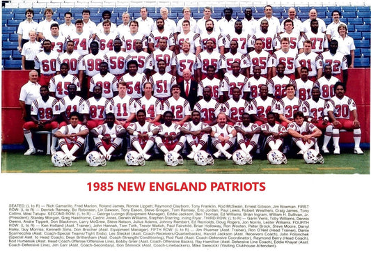 1985 New England Patriots Team Magnet Football Picture Nfl