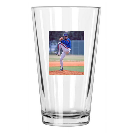 1985 New York Mets Dwight Doc Gooden Photo Baseball 1 Pint Beer Drinking Glass
