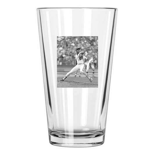 1985 New York Mets Dwight Doc Gooden Photo Baseball 2 Pint Beer Drinking Glass