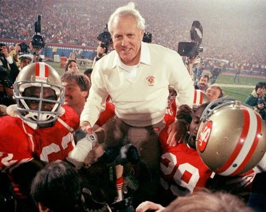 1985 San Francisco 49Ers Bill Walsh Glossy Photo Super Bowl Xix Print