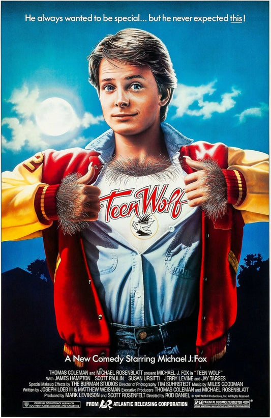 1985 Teen Wolf Movie Poster Michael J Fox Scott Howard