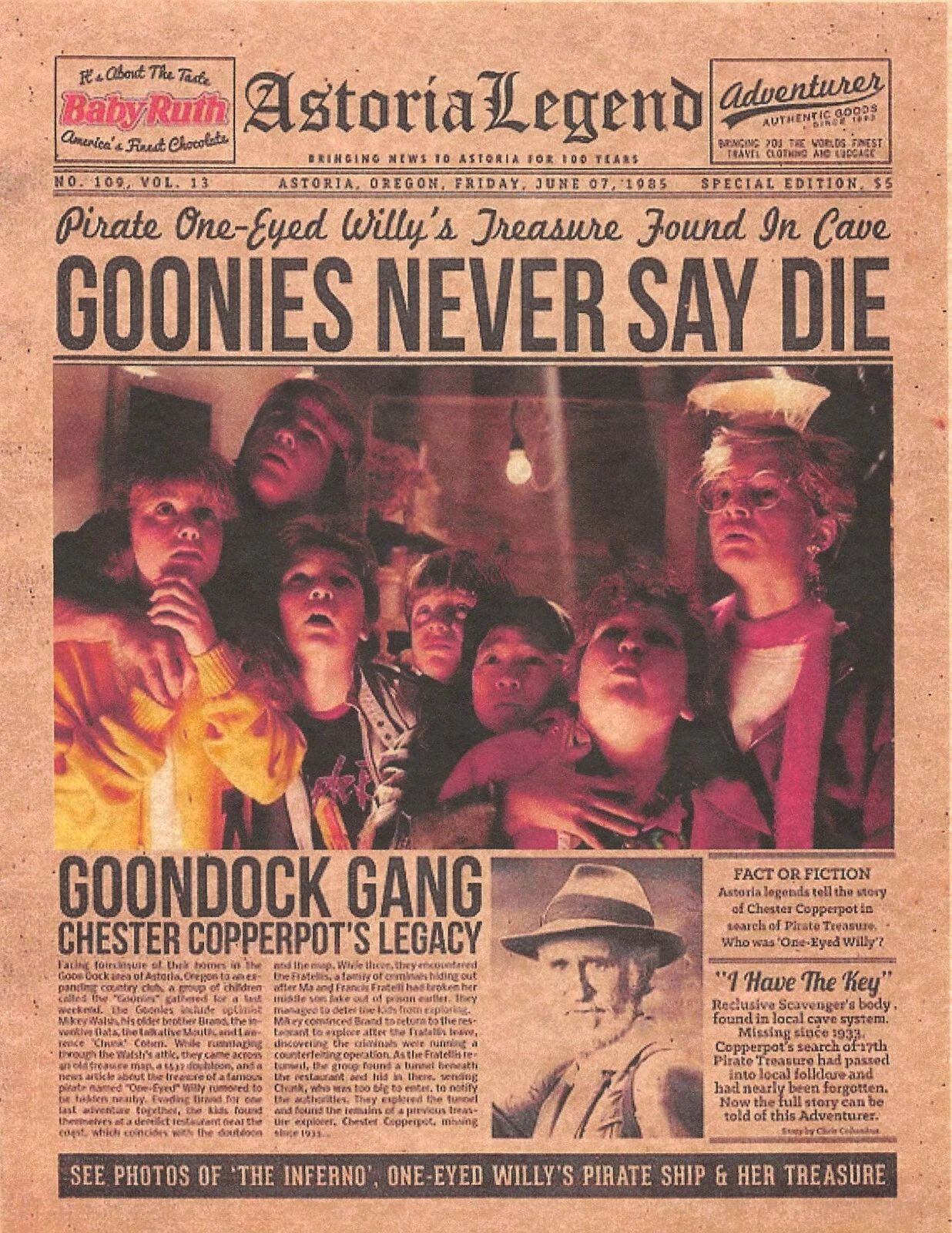 1985 The Goonies Astoria Legend Goonies Never Say Die Chunk Mikey