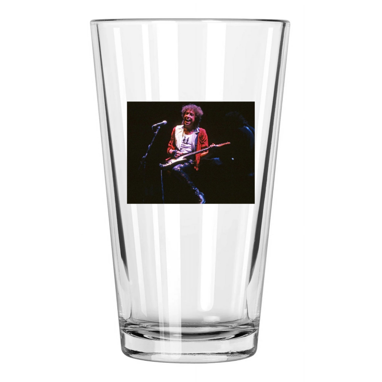 1986 American Singer Bob Dylan Photo Music Guitar Pint Beer Drinking Glass