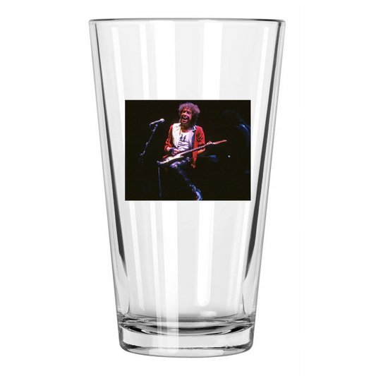 1986 American Singer Bob Dylan Photo Music Guitar Pint Beer Drinking Glass