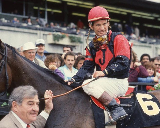 1986 Champion Racehorse Jockey Bill Willie Shoemaker Glossy Photo Print