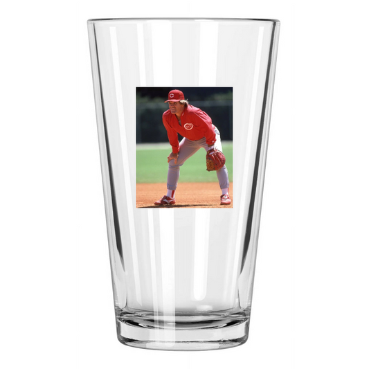 1986 Cincinnati Reds Pete Rose Photo Baseball Pint Beer Drinking Glass