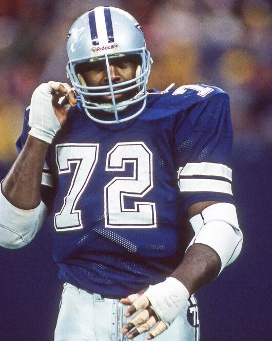 1986 Dallas Cowboys Ed 'Too Tall' Jones Glossy Keychain Print Football Keychain