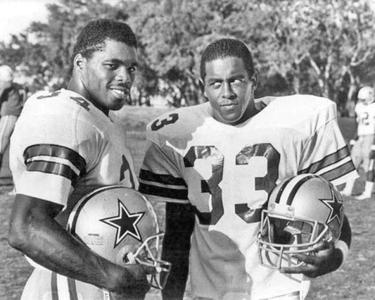 1986 Herschel Walker And Tony Dorsett Glossy Keychain Dallas Cowboys Print