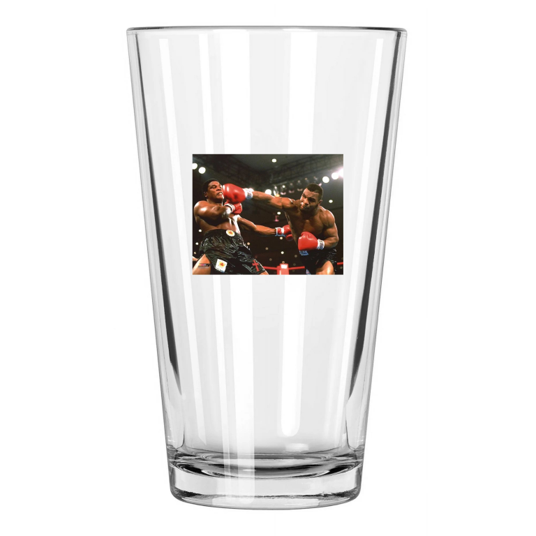 1986 Heavyweight Boxers Mike Tyson Vs Trevor Berbick Pint Beer Drinking Glass
