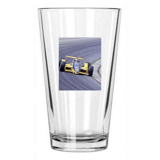 1986 Indy Driver Michael Andretti Indianapolis 500 Pint Beer Drinking Glass