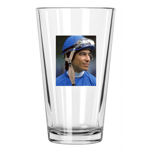 1986 Jockey Laffit Pincay Jr Horse Racing Hof 78 1 Pint Beer Drinking Glass