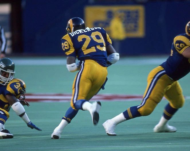 1986 La Los Angeles Rams Eric Dickerson Glossy Keychain Football Keychain