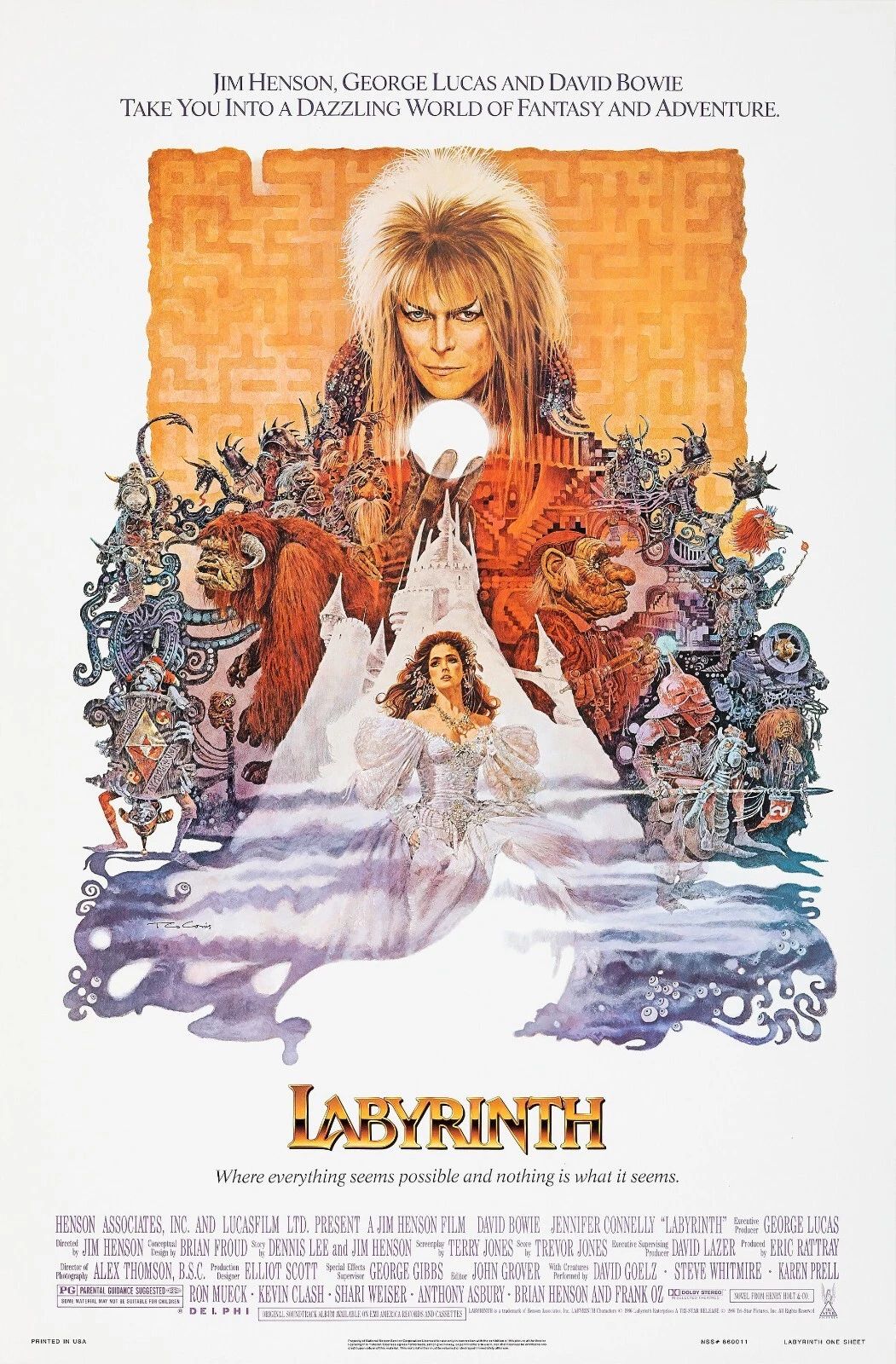 1986 Labyrinth Movie David Bowie Jareth Sarah Magic Dance 300 PCS Jigsaw Puzzle