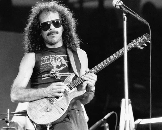 1986 Latin Musician, Songwriter Carlos Santana Glossy Photo Music Poster