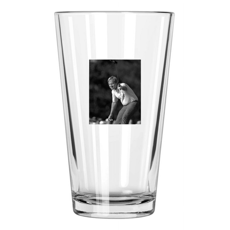 1986 Masters Pro Golfer Jack Nicklaus Photo Pga Golf Pint Beer Drinking Glass