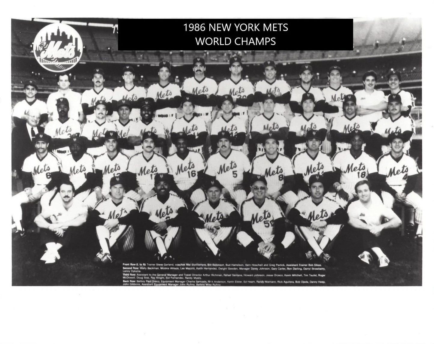 1986 New York Mets Team Keychain Baseball Picture Ny World Champs Mlb