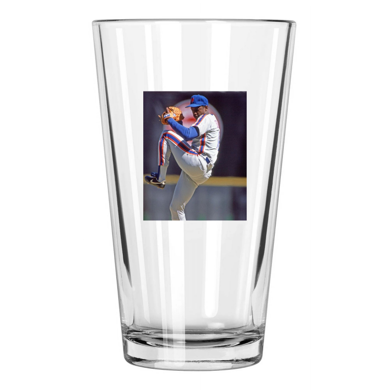 1986 New York Mets Dwight Doc Gooden Photo Baseball Pint Beer Drinking Glass