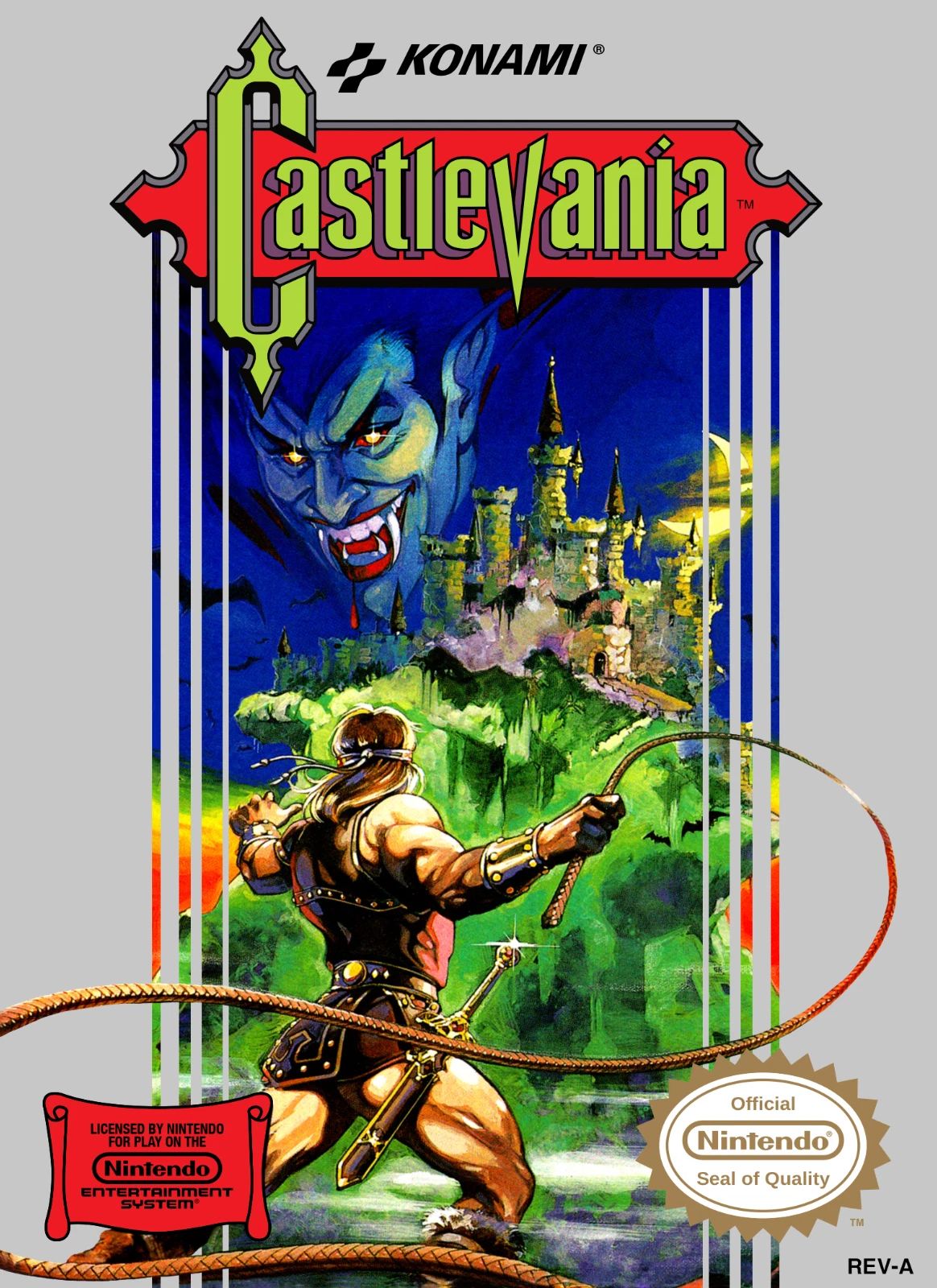 1986 Nintendo Nes Castlevania Box Art Keychain Simon Belmont Dracula