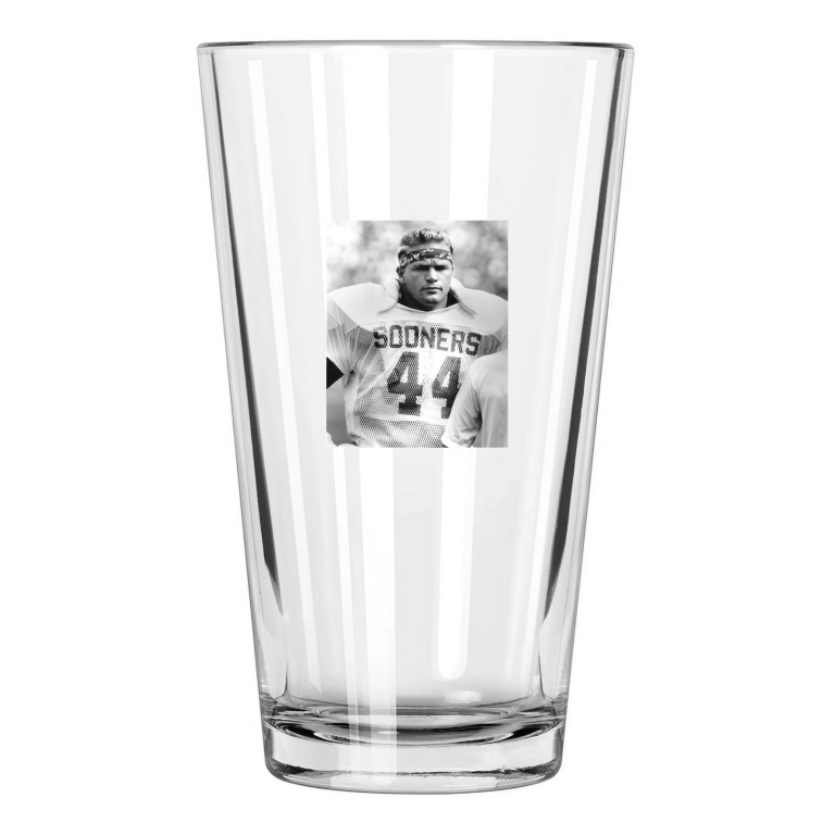 1986 Oklahoma Sooners Brian Bosworth College Football Pint Beer Drinking Glass