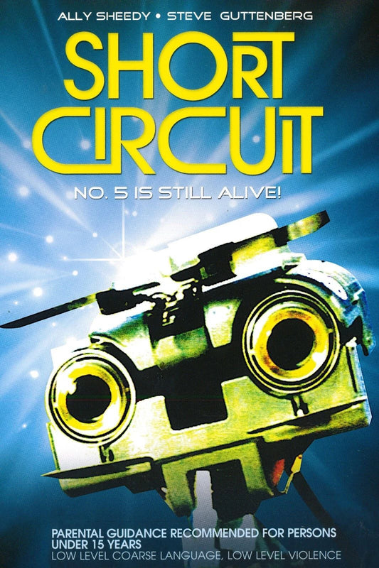 1986 Short Circuit Movie Keychain Ally Sheedy Steve Guttenberg Johnny 5
