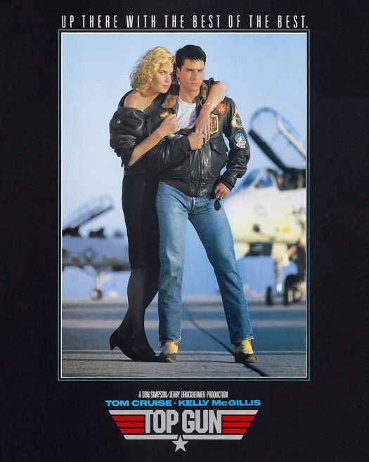 1986 Top Gun Glossy Photo Tom Cruise And Kelly Mcgillis Poster Movie Print